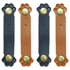 貓掌皮革扣式繞線器, 棕色 + 黑色, 2組