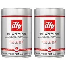 일리 클래식 로스트 빈 클라시코 원두, 홀빈(분쇄안함), 250g, 2개