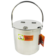 A-OK 304不鏽鋼糖水桶 12cm 附蓋提把設計，方便攜帶，適用於家庭、餐廳、咖啡廳, 1.3L, 1個