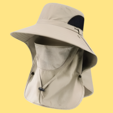 JjaeJjae Market 遮陽運動釣魚帽 JNE-3, 卡其色, 1個