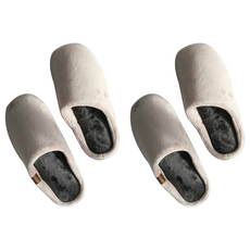 BOWELL 女性用雙層柔軟超細纖維室內拖鞋, 深米色, 2個