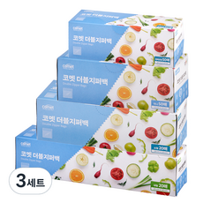 코멧 더블지퍼백 혼합 4종 세트 (미니 50p + 컴팩트 50p + 소형 20p + 대형 20p, 3세트