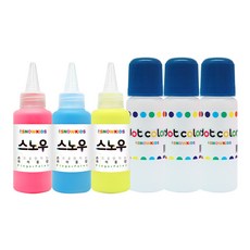 SNOWKIDS 雪花顏料 70ml 3種 + 圓點瓶 3入組, 3色