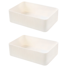 THE ZAKKA 多用途分層簡約小物收納盒, 白色, 2個