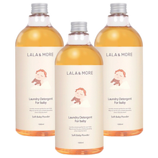 라라앤모어 아기옷 세제 베이비파우더향, 3개, 1L