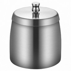 Reddot 紅點生活 不鏽鋼霧面拉絲無味菸灰缸 附蓋 大, 1個, 銀色