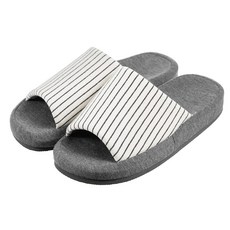 BASE ALPHA ESSENTIALS 條紋室內拖鞋組, 奶油白, 1組