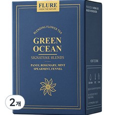 플루어 FLURE 프리미엄 블렌딩티 그린오션 꽃차 삼각티백, 1g, 5개입, 2개
