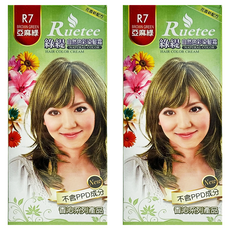 Ruetee 綠緹 自然色彩染髮霜 R7亞麻綠 不含PPD成分, 2盒