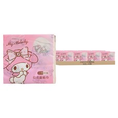 ONEDER 旺達棉品 三麗鷗美樂蒂印花面紙巾 輕巧方便 三層加厚 原生紙漿, 40張, 50包