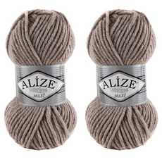 mamaknit 超長拉納針織紗, 淺褐色, 2個