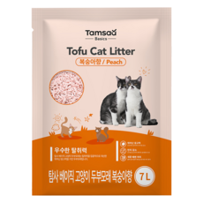 Tamsaa Basics 豆腐貓砂 7L, 蜜桃味, 3袋