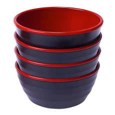 Smart Bowl 智能多用途雙層麵碗, 4個, 黑色的