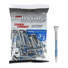 Pride GolfTee PTS Titanium Strength木製高爾夫球座 65入組, 銀色 + 藍色