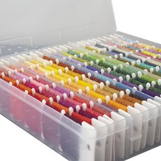 QUILTING MOM 刺繡羊毛馬鞍梭芯盒盒 144 色套組, 混色, 1個