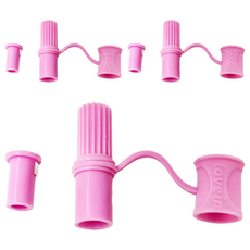 Le idea 樂德兒 吸管專用套 12mm-8mm適用 3件套裝 專利設計 安全材質 附防塵蓋套, 顏色隨機, 1包