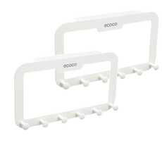 LIFE TOTEM 免打孔多功能門後掛架, 白色, 2個