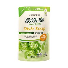 TTL BIO-TECH 台酒生技 易洗樂洗碗精 啤酒花獨家配方 碗盤全方位潔淨 不殘留/不傷手, 600ml, 1包