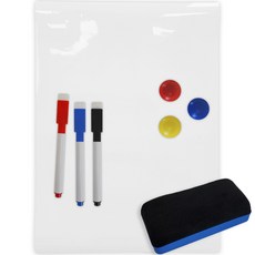 LL Living 冰箱磁性板 + 3支白板筆 + 板擦 + 磁鐵組合, PET膜