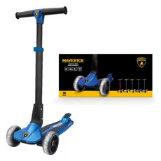 바니랜드 아동용 람보르기니 매버릭 접이식 LED휠 킥보드 2024년, 블루, 1개