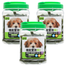 by DOG 機能雙效麻花捲 3個月以上犬用, 葉綠素 + 葡萄糖胺 + 益生菌, 800g, 3罐