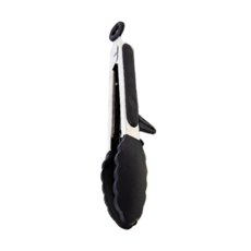 Unopan 屋諾 可立式矽膠耐熱料理夾, 黑色, 1個