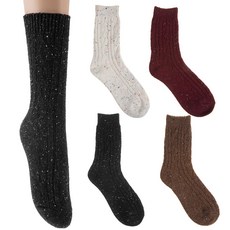 Base Alpha Essential 女性麻花混色冬季襪子 5雙