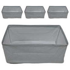 JOSIC 可折疊鋼架收納盒, 條紋綠, 4個