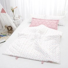 Coney Island 四季型北歐風一體式乳膠薄墊午睡被+防水收納袋 隨機出貨, 彩色星星款