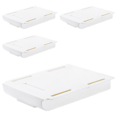 FANCY LIFE 隱藏式抽屜收納盒,白色,4個 - 桌面收納好幫手