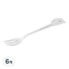 테이블아트 국산 윙킹베어 티포크, 혼합 색상, 6개