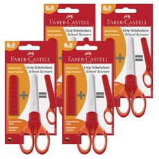 FABER-CASTELL 輝柏 好點子安全剪刀, 紅色, 4支