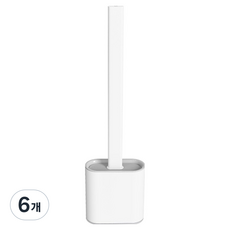 리브온 벽걸이 실리콘타입 다용도 변기 청소솔 9.8 x 36 cm, 화이트, 6개