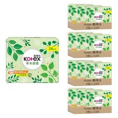 Kotex 靠得住 草本抑菌衛生棉, 日用量多型 26cm, 13片, 12包