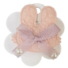 SY(童)兔子造型髮夾 手工製作 珍珠點綴 安全舒適 寶貝髮飾, 1入