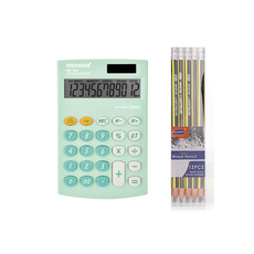 MONAMI 慕那美 計算機 MC-103+三角橡皮擦鉛筆 12入, 混色, 1套