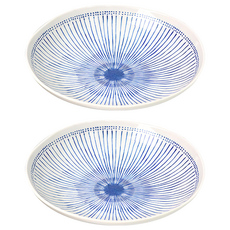 Loko Living Blue Rain 圓形深盤 陶瓷 耐熱100℃, 22cm, 藍色, 2個