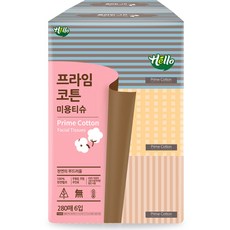 Hello Tissue Prime 棉質美容面紙, 280張, 6個