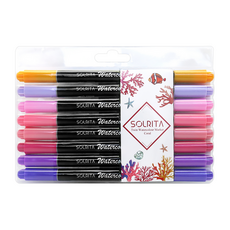 SOLRITA 雙頭水性美術筆 Set, 8色, 1盒