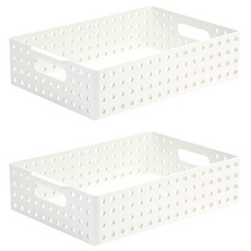 litem. 里特 My Room S&S 提把籃 A4, 象牙, 2個