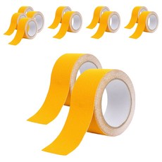 마메 계단 현관 욕실 연마석 논슬립 미끄럼방지 강력 접착 테이프 5M 옐로우, 12개