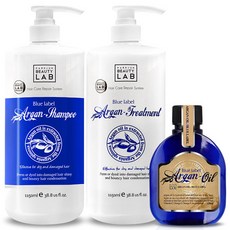 PARKJUN BEAUTY LAB Blue Label摩洛哥堅果油洗髮精+護髮素+護髮油組, 1組