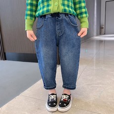 女童款小熊鬆緊帶牛仔褲 CCV56GPT293
