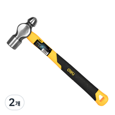 델리 툴즈 휴대용 미끄럼 방지 다용도 핸드 툴 강철 파이버 글라스 둥근 머리 망치 블랙 + 옐로우 EDL443020, 2개