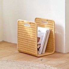 HouseRecipe PP藤編雜誌架 U型款, 米色