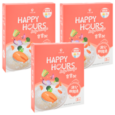 HAPPY HOURS 寶寶粥 - 6個月以上嬰幼兒適用 無添加人工香料、調味料、防腐劑, 滿分鮮鮭魚, 300g, 3盒