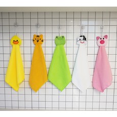 Porfic動物朋友廚房擦手毛巾 懸掛型 6件組, 1套, 混合顏色