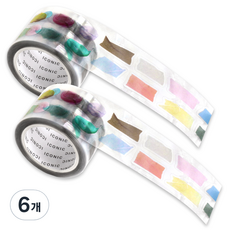 아이코닉 데코 키스컷 테이프 다꾸 스티커 30mm x 5m, 04TEXTURE, 6개