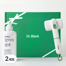 닥터블랭크 강아지 목욕케어 샴푸 화이트코튼향 500ml + 슬리커 선물 세트, 2세트