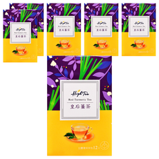 High Tea 伂橙 皇后薑茶 Set, 台灣在地紅薑黃, 老薑, 泰國檸檬草, 促進新陳代謝, 調理身體機能, 無咖啡因, 2g, 12入, 6盒